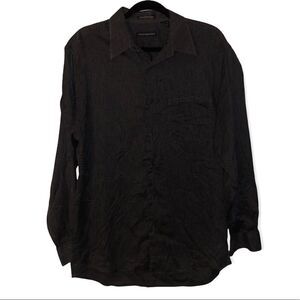 Men's Jhane Barnes Navy Blue Subtle Printed Button Down Shirt